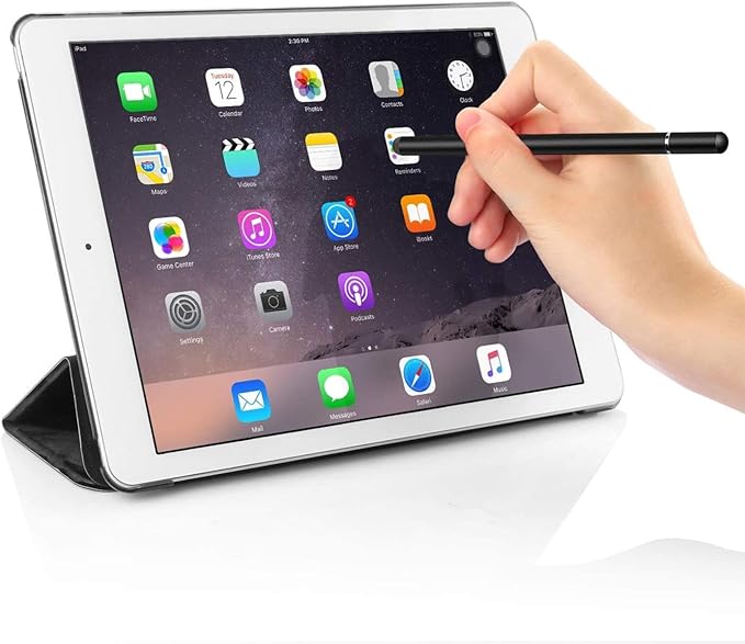 Stylus Touch Screen Pen Fiber Tip Compatible with Lively Jitterbug Smart4, Aluminum Lightweight Black