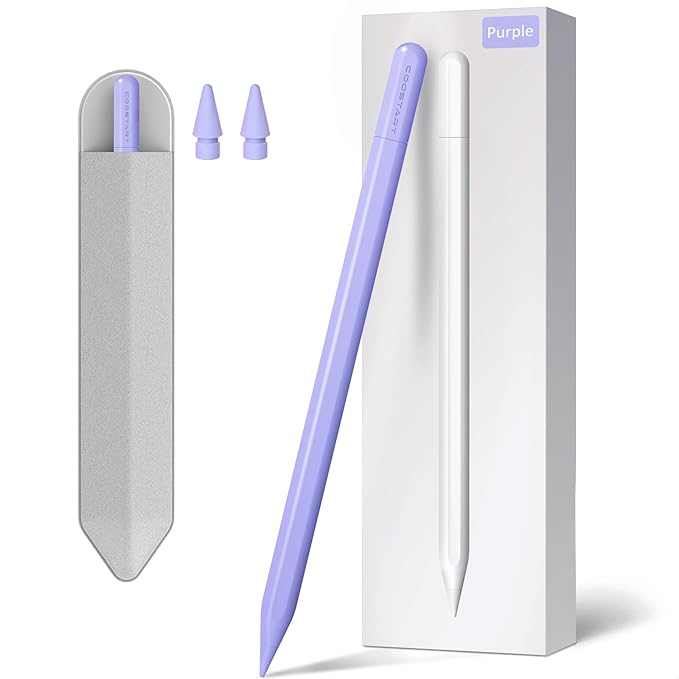 Stylus Pen for iPad 9th&10th Generation, 5 Mins Ultra Fast Charging Active Pencil Compatible with 2018-2023 Apple iPad Air 3/4/5, iPad 6/7/8/9/10, iPad mini 5/6, iPad Pro 11"/12.9", Purple