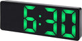 Large Digital Alarm Clock Big Numbers for Seniors & Visually Impaired, 3-Level Dimmable Brightness, Snooze, Used by Plugging for Bedroom, Office, Dorm 6.3" L x 1" W x 2.4" H Green