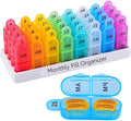 Monthly Pill Organizer Monthly 31 Day AM PM – Pill Sorter Monthly with Large Compartments, 2 Times Pill Container,Monthly Pill Holder for Vitamins, Supplements & Daily Medication