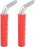 2PCS Car Door Assist Handles, Non Slip Silicone Grip Automotive Grab Support Bar, Ergonomic Portable Handle for Seniors and Mobility Assistance with Aluminum Alloy Frame for Most (Red)