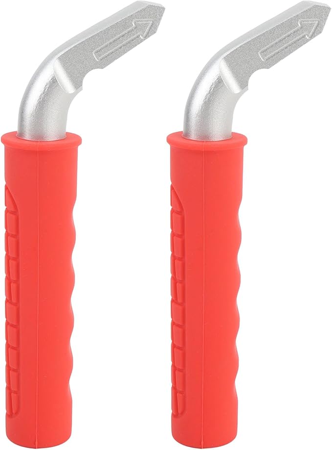 2PCS Car Door Assist Handles, Non Slip Silicone Grip Automotive Grab Support Bar, Ergonomic Portable Handle for Seniors and Mobility Assistance with Aluminum Alloy Frame for Most (Red)