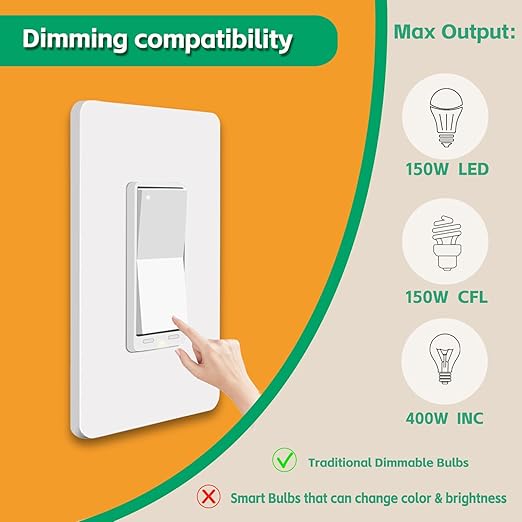 3 Way Smart dimmer Switch for LED Lights by Martin Jerry | SmartLife App Control, Voice Control, 1 Master and 1 add-on led dimmer Switch kit