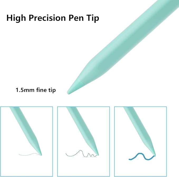 Stylus Pen for iPad A16 11th 10th 9th 8th 7th 6th Generation, iPad Pro 12.9 11 13 inch M4, iPad Air M3 M2 5th 4th 3rd Gen, iPad Mini A17 Pro 7 6 5, for Apple Pencil Pro 1st 2nd Gen Alternative (Green)