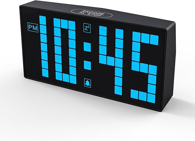 KWANWA Digital Alarm Clock with Auto-Dimmable LED Display, Weekend Alarm Mode, Battery Backup, DST Switch, 12/24H Format – Small Bedroom Clock for Desk, Nightstand, Kids, Seniors