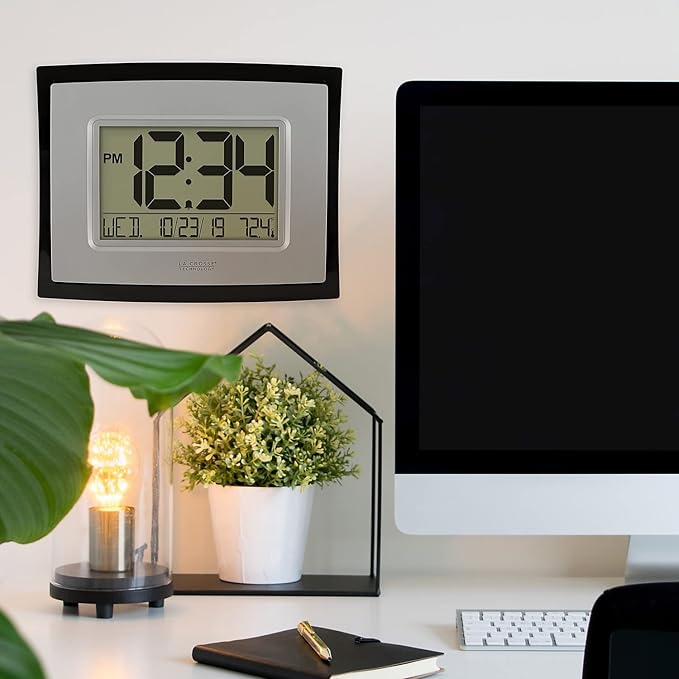 La Crosse Technology Wall/Table Clock, 6.85-inch H x 8.66-inch W x 0.95-inch D (WT-8002U) (WT-8002U-INT)