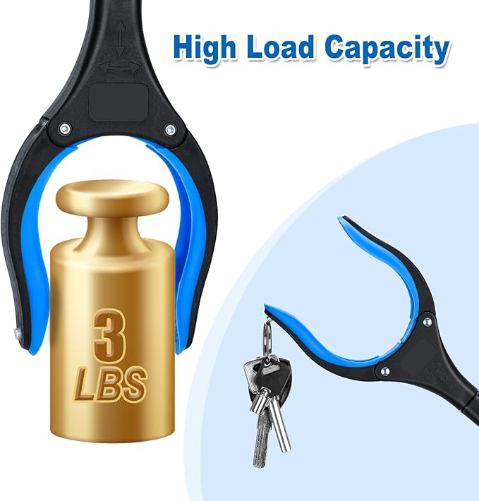 2-Pack Grabber Reacher Tool,32 Inch Foldable Reacher Grabber Pickup Tool with Strong Grip Magnetic,360°Rotating Anti-Slip Jaw,Grabber Tool,Grabbers for Seniors for Outdoor & Indoor (Blue&Purple)