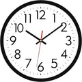 Lumuasky 14 Inch Modern Wall Clock Battery Operated Silent Non-Ticking Large Analog Classic Round Clock for Office, Home, Kitchen, Bedroom, School, Living Room (Black)