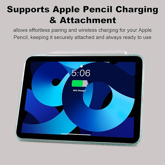 Dteck for Apple iPad Pro 13-inch (M4/M5) 2024/2025 Release Slim PU Leather Case with Stand Function, Easy to Charge Pencil, Lightweight Protective Stylish Cute Thin Tablet Back Cover Shell, Green