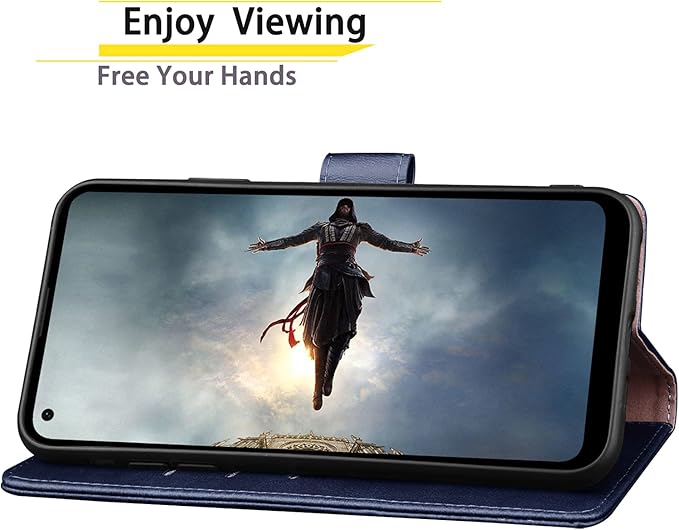 SUANPOT [RFID Blocking for Motorola Moto G Stylus 5G(Non 2022) with Wallet case Credit Card Holder,Flip Book PU Leather Shockproof Cover Cellphone Women Men for Moto G Stylus 5G Phone case Navy Blue