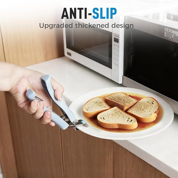 3 Pcs Hot Plate Grippers, 2026 Upgraded Multi Purpose Hot Plate Gripper, Anti-Scald Bowl Dish Holder Tong Clip for Kitchen Cooking (3 Colors-A)