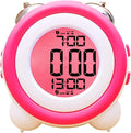 Super Loud Alarm Clock, Twin Bell Battery Operated with Snooze Function, Silent Mode, Backlight Display, Date and Week Calendar, Retro Ringing Design, Suitable for Home Office (Red)