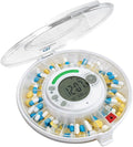 28-Day Automatic Pill Dispenser with Alarm & Light Alerts, Clear LCD Display, Key Lock, Smart Medication Organizer for Seniors, Alzheimer’s Care, for Multiple Vitamins, Supplements or Prescriptions