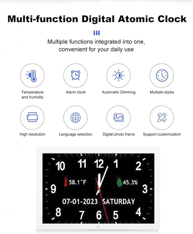 10 Inch Extra Large Digital Clock with 12 Alarms, Calendar for Dementia Seniors, Smart Clock Large Display Reminders Alarm Clock for Appointments for Home School