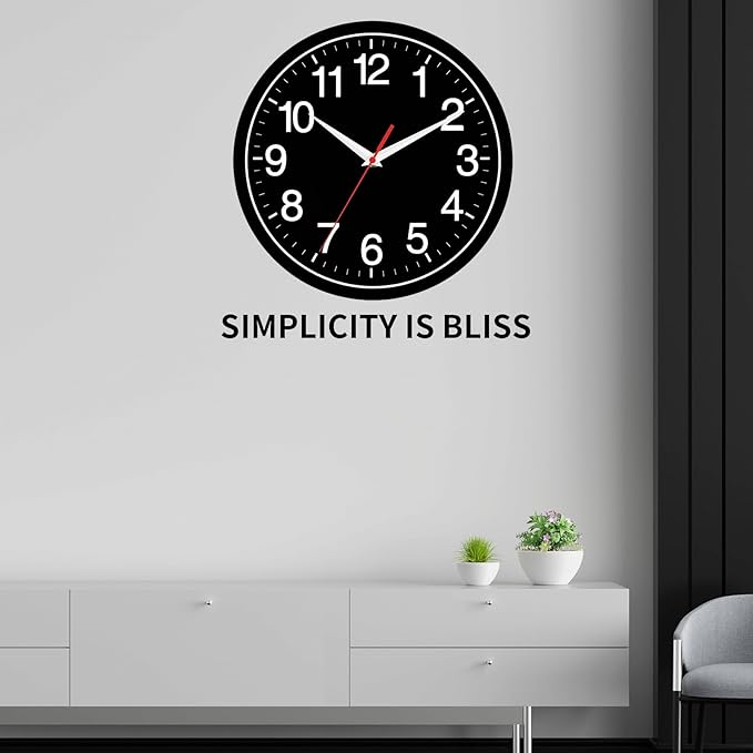 Rohioue Wall Clock Modern 8 Inch Battery Operated Silent Non Ticking Small Analog Clock Decorative for Bedroom Kitchen Bathroom Office Home