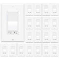 20-Pack LED Dimmer Switch Single Pole 3-Way 300W LED 600W Halogen ETL Certified White