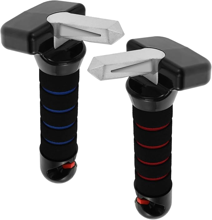 1/2 Pcs Car Handle Cane Stainless Steel Car Door Handle for Elderly Multifunctional Car Handle Assist Portable Car Door Latch Handle for Seniors and Handicapped QUZHEMA_US(Blue -red)