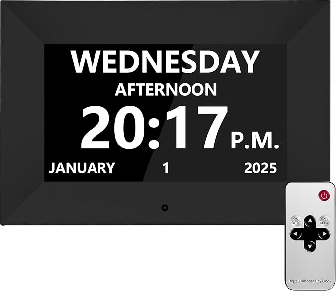 7-inch Digital Alarm Clock with Date and Week -21 Alarms, 20 Reminders, Automatic dimming, 1024 * 600P high-Definition Screen, Multifunctional Alarm Clock.