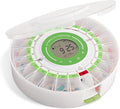 LiveFine Automatic Pill Dispenser 21 Compartments LCD Display Key Lock for Seniors