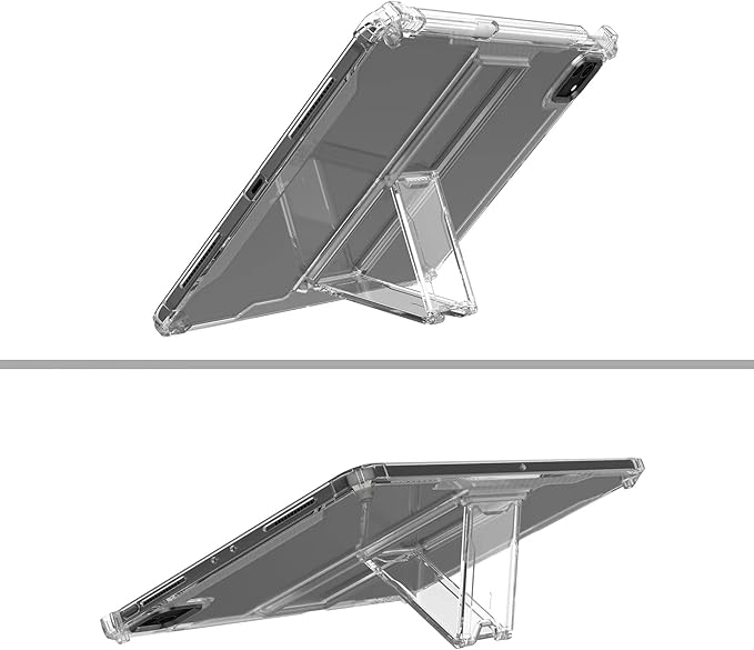 Dteck for Apple iPad Pro 13 inch (M4/M5) 2024/2025 Release Slim Clear Case with Kickstand/Pencil Holder Slot, Shockproof Reinforced Corners, Lightweight Protective Thin Tablet Back Cover, Transparent