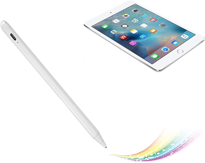 Electronic Stylus for iPad mini 4 7.9" Pencil,Active Capacitive Pencil Compatible with Apple iPad mini 4 7.9-inch Stylus Pens,Good on Drawing and Writing Type-C Rechargeable Pen, White