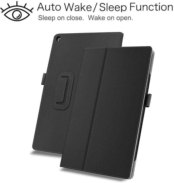 Case for Amazon Fire HD 10 Tablet 10.1" Inch Display (13th Generation, 2023 Released) - Slim Lightweight Folio Stand Cover PU Leather Case + 1 Screen Protector and 1 Stylus (Black)