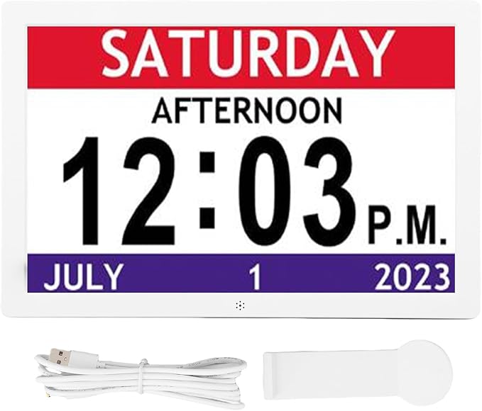 Luocute 10 Inch Extra Large Digital Talking Clock with 12 Alarms, Reminders Alarm Clock for Appointments for Seniors Dementia Alzheimers, Smart Clock Large Display Clocks