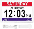 Fabater Digital Calendar Alarm Clock, 10 Inch Large Digital Clock with Date and Time Day of The Week Clock 12 Alarms Reminders + Auto Dimming for Seniors Dementia Elderly Patients
