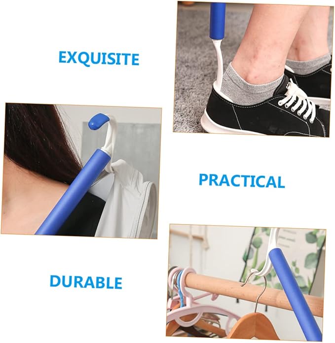 SOESFOUFU 2pcs Professional Dressing Aid Kit Shoehorn Pole for Seniors Disabled Elderly