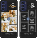 Personalized Picture Case for Motorola Moto G 5G 2022 Customized Name Initials Phone Cover, Custom Multi-Picture Collage Shock-Resistant Soft Protective TPU Case, Gifts for Mother's Day, Black