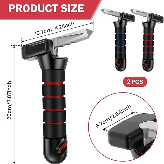 2 Pack Car Door Handle for Elderly, Car Handle Assist Support Handle 3 in 1 Multifunction Handle Car Door Latch Handle for Seniors and Handicapped(Color:RED/Blue)
