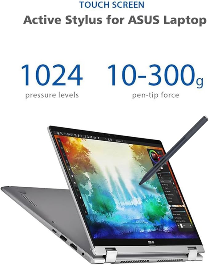 Stylus Pen for ASUS Touchscreen Devices, Active Digital Pen with Ultra-Fine Tip, 1024 Pressure Sensitivity, Palm Rejection for Precision Drawing and Writing