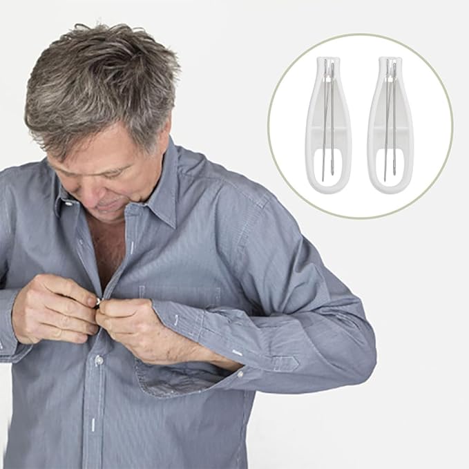 2pcs Button Hook Tool and Zipper Pulling Helper Set, Manual Dressing Aid for Seniors and Disabled, Convenient Button Assist Device for Clothing and Zipper Pulling