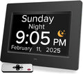 Digital Alarm Clock with Date and Day of the Week for Dementia Seniors, Multiple Alarm Types Sets,Voice Announcement Time, Auto DST, Gifts for Elderly People with Dementia & Alzheimers