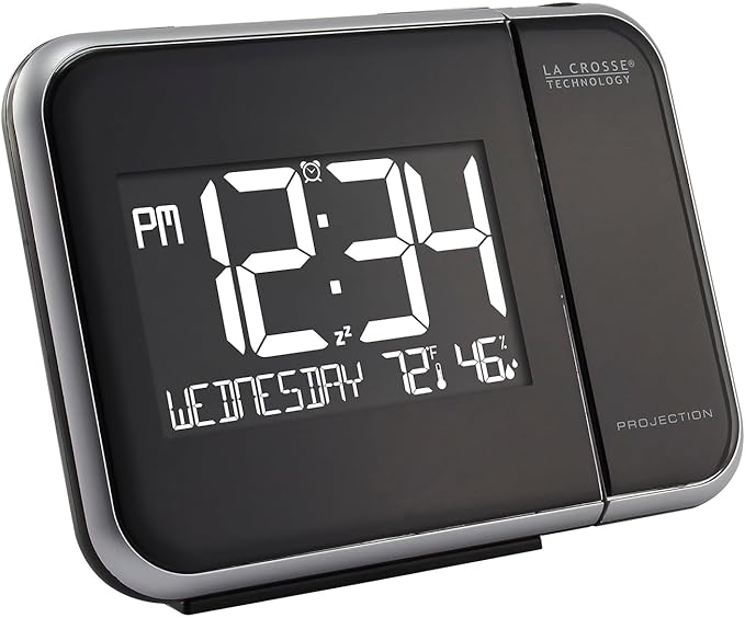 La Crosse Technology 616-1412 Projection Alarm Clock with Indoor Temperature