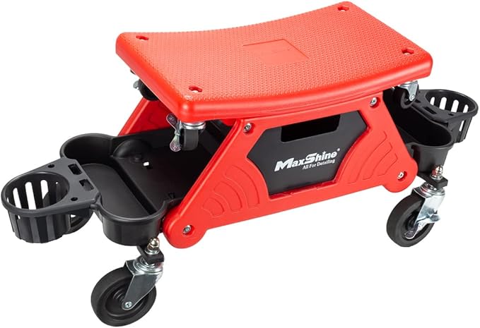 Maxshine Detailing Mini Creeper Without Cushion – Mobile Rolling Utility Creeper Seat for Mechanics & Car Detailers – Low Profile Detailing Seat for Car Cleaning, Polishing, Coating & Waxing