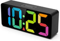 Welgo 7.5 Inches Big Number Alarm Clock for Seniors & Kids, 0-100% Adjustable Brightness and Volume, USB Charging Port, Simple Operation, Snooze, Outlet Powered for Bedside