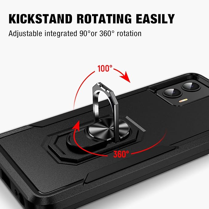 for Moto G 5G 2023 Case (XT 2313) [15 FT Military-Grade Drop Protection], Motorola G 5G 2023 Case with 2X Tempered Glass Screen Protector, Black
