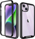wahhle Compatible with iPhone 14 Plus Case, Full-Body Phone Cover with Screen Protector Shockproof TPU Bumper Case 6.7 Inches-Black Clear