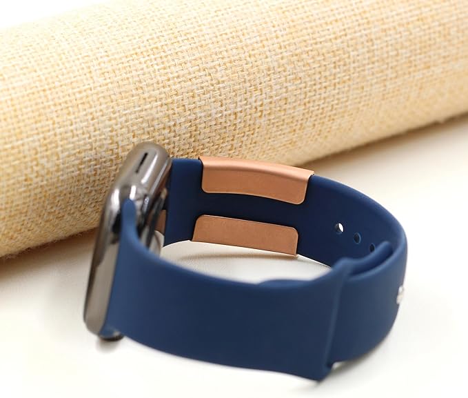 22 * 28mm Rose Gold Stainless Steel Type 1 Diabetes Medical Alert Tag | ID Tag for Watch Band Health Jewelry for Wife Husband YA4313