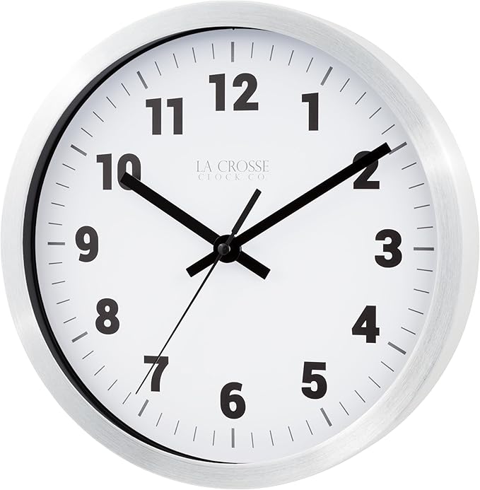 La Crosse Clock 404-2626 10-in. Nash Analog Quartz Wall Clock
