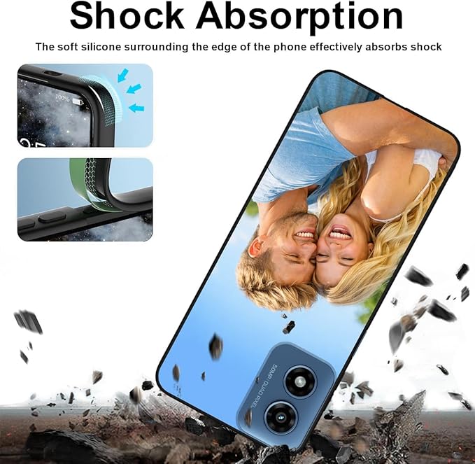Custom Phone Case for Motorola Moto G Play 2024, Design Your Personalized Photo Logo Name Phone Cover, Slim Soft TPU Lightweight Silicone Black Case, Customized Gift for Birthday Christmas