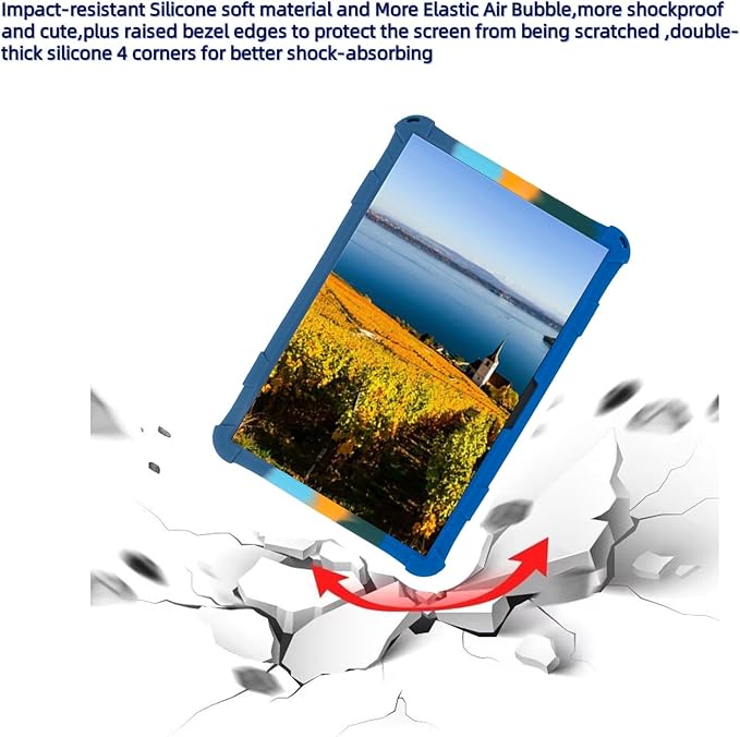 Silicone Tablet Case 360 Rotating Kickstand/Handle and Shoulder Strap Stylus Pen Lightweight Soft Cover Compatible with Xiaomi Pad 7/7 Pro 11.2 inch Deepblue