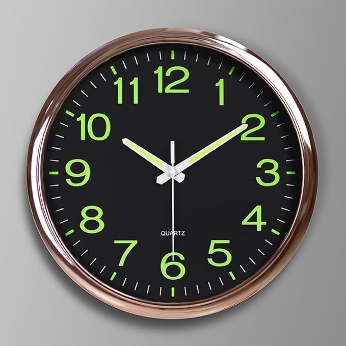 Wall Clock with Glow in The Dark Hands Large Numeral Wall Clock for Elderly and Visually Impaired Glowing Silent Wall Clock Luminous Easy to Read Minimalistic Design for Bedroom Living Room