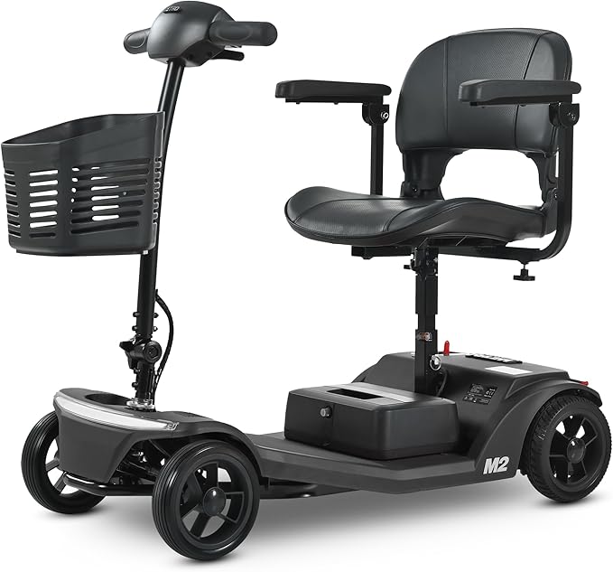 Metro Mobility 4 Wheel Foldable Mobility Scooter for Adults-330 lbs Capacity Powered Mobility Scooters, Mobility Scooter Lightweight, Electric Scooters for Seniors 10-15 Miles Range LED Light Black