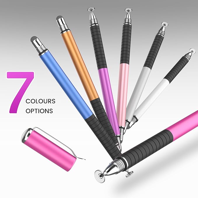 MEKO 6 Pcs Stylus Pen for Touchscreen, 2-in-1 High Sensitivity & Precision for Switch, iPad/iPhone/Samsung/Android Phones & Tablets, Skylight & More, All Touch Screen Devices (Pink)