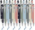 24 Pcs Blue Ink Ballpoint Pen with Stylus Tip 2 in 1 Ballpoint Pen 1.0 mm Blue Ink Metal Stylus Pen for Touch Screens Coworkers, Family, Colleagues, Office (Turquoise)