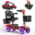 Mobility Scooter for Seniors,Motorized Scooter,Electric Scooter for Adults 300 lbs,Detachable Battery,Dual Baskets and Rear Tail Lights(Red)