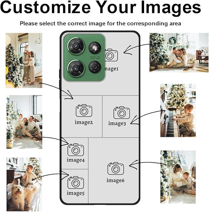 Design Your Own Case for Motorola Moto G 5G 2026, Custom Personalized Photo Collage Text Cover, Customized Picture Shockproof Protective Soft Slim Silicone Case, Gift for Birthday, Black