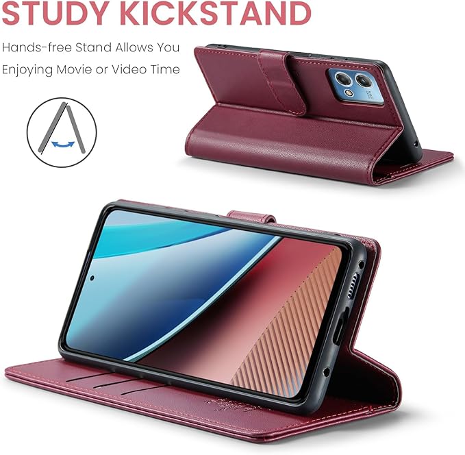 FLIPALM Wallet Case for Moto G Stylus 5G 2024, RFID Blocking Credit Card Holder, PU Leather Folio Flip Kickstand Protective Shockproof Cover for Motorola Moto G Stylus 5G 2024 (Red)